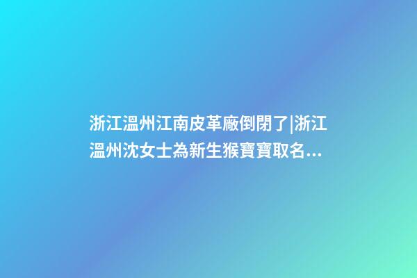 浙江溫州江南皮革廠倒閉了|浙江溫州沈女士為新生猴寶寶取名時尚型套餐-第1張-公司起名-玄機派